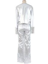 Sequin Embellished Silver Lame Ensemble Suit arcadeshops.com