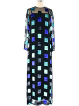 Richilene Flocked Velvet Checker Dress Dress arcadeshops.com