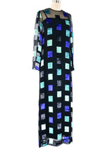 Richilene Flocked Velvet Checker Dress Dress arcadeshops.com