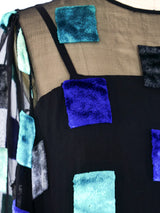 Richilene Flocked Velvet Checker Dress Dress arcadeshops.com