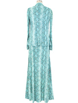 Diane Von Furstenberg Snake Printed Jersey Ensemble Suit arcadeshops.com