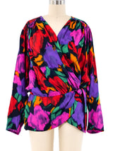 Louis Feraud Printed Wrap Top Top arcadeshops.com