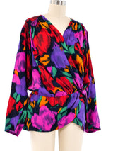 Louis Feraud Printed Wrap Top Top arcadeshops.com