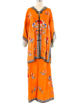 Embroidered Silk Chinese Pajamas Suit arcadeshops.com