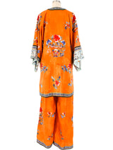 Embroidered Silk Chinese Pajamas Suit arcadeshops.com