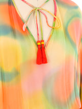 Diane Freis Watercolor Printed Silk Dress Dress arcadeshops.com