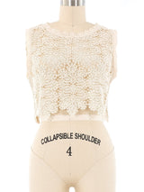Natural Crochet Cropped Tank Top arcadeshops.com