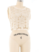 Natural Crochet Cropped Tank Top arcadeshops.com