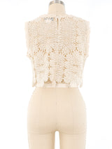 Natural Crochet Cropped Tank Top arcadeshops.com