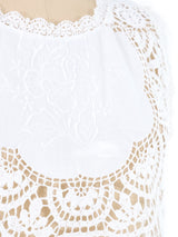White Embroidered Hand Crochet Tank Top arcadeshops.com