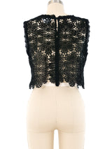 Black Crochet Cropped Tank Top arcadeshops.com