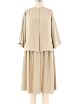 Khaki Silk Peasant Ensemble Suit arcadeshops.com