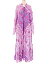 Floral Block Printed Indian Caftan Dress arcadeshops.com