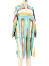 Watercolor Striped Raw Silk Robe Jacket arcadeshops.com