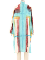 Watercolor Striped Raw Silk Robe Jacket arcadeshops.com