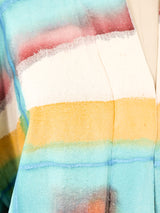 Watercolor Striped Raw Silk Robe Jacket arcadeshops.com