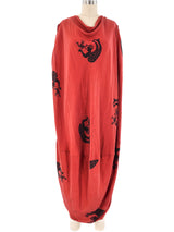 Laise Adzer Silkscreened Silk Tank Dress Dress arcadeshops.com