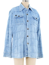 1970's Patchwork Denim Shirt Top arcadeshops.com