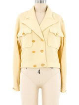 Chanel Yellow Cropped Jacket Jacket arcadeshops.com