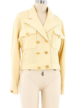 Chanel Yellow Cropped Jacket Jacket arcadeshops.com