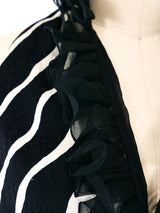 Zebra Striped Ruffled Halter Gown Dress arcadeshops.com