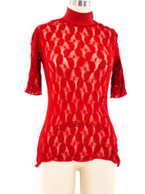 Jean Paul Gaultier Red Lace Top Top arcadeshops.com