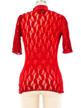 Jean Paul Gaultier Red Lace Top Top arcadeshops.com