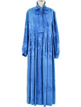 Teal Jacquard Silk Caftan Dress arcadeshops.com
