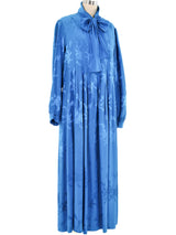 Teal Jacquard Silk Caftan Dress arcadeshops.com