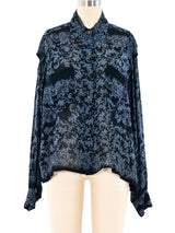 Jean Paul Gaultier Printed Crop Blouse Top arcadeshops.com