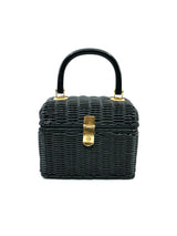 Black Top Handle Basket Bag Accessory arcadeshops.com