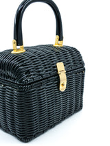 Black Top Handle Basket Bag Accessory arcadeshops.com