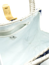 Navy Wicker Top Handle Bag Accessory arcadeshops.com