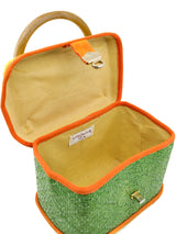 Colorblock Wicker Top Handle Bag Accessory arcadeshops.com