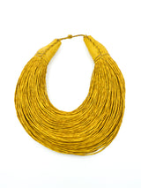 African Leather Bib Necklace Accessory arcadeshops.com