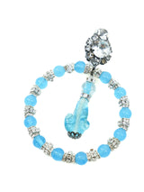Blue Beaded Hoop Earrings Accessory arcadeshops.com