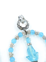 Blue Beaded Hoop Earrings Accessory arcadeshops.com