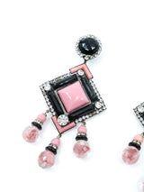 Lawrence Vrba Pink Glass Bead Chandelier Earrings Accessory arcadeshops.com