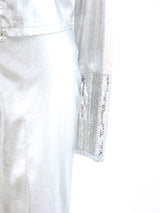 Sequin Embellished Silver Lame Ensemble Suit arcadeshops.com