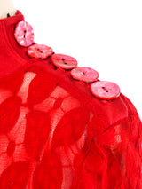 Jean Paul Gaultier Red Lace Top Top arcadeshops.com