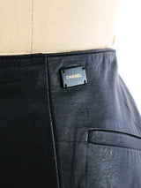 Chanel Leather Ruffle Maxi Skirt Bottom arcadeshops.com