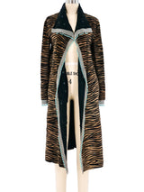 Gianni Versace Tiger Striped Ponyhair Coat Outerwear arcadeshops.com