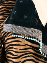 Gianni Versace Tiger Striped Ponyhair Coat Outerwear arcadeshops.com