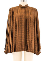 Gucci Pleated Silk Blouse Top arcadeshops.com