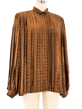 Gucci Pleated Silk Blouse Top arcadeshops.com