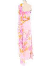 Givenchy Pastel Floral Chiffon Gown Dress arcadeshops.com
