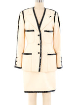 Chanel Patent Leather Trimmed Skirt Suit Suit arcadeshops.com