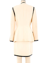 Chanel Patent Leather Trimmed Skirt Suit Suit arcadeshops.com
