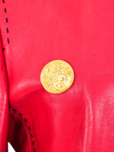 Escada Button Studded Leather Jacket Jacket arcadeshops.com