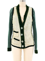 Voyage Sequin Embellished Wool Cardigan Jacket arcadeshops.com